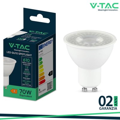 7.5W GU10 PLASTIC SPOTLIGHT 3000K 110 D