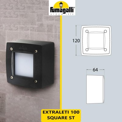 EXTRALETI 100 SQUARE NERO OPAL GX53 3W CCT