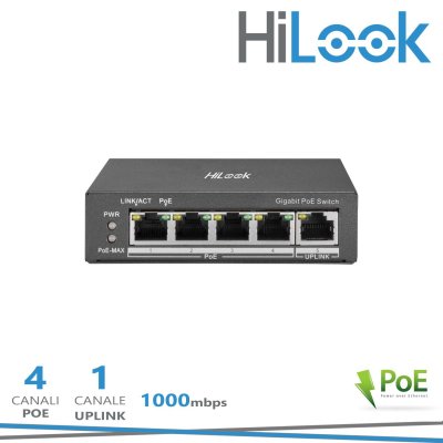 SWITCH 4CH 1000MBPS POE + 1 GIGABIT UPLINK 38W