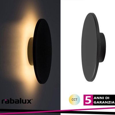 RUST,OUTD.WALL, LED15W, D22CM, BLACK CCT (3000-4000-6500K)