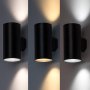 URFA,OUTD.WALL, LED18W,H16CM,BLACK,ROUND CCT 3000-4000-6500