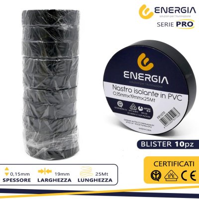 NASTRO ISOLANTE IN PVC 19MMX25MT NERO IMQ DVE