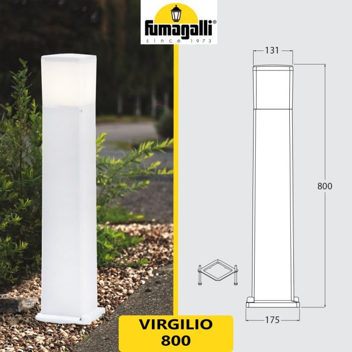 Paletto Fumagalli Virgilio 800 Bianco - con lampada LED E27 8,5w CCT