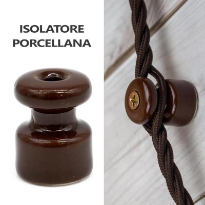 ISOLATORE PORCELLANA MARRONE   18X20 K101
