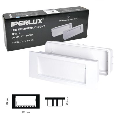 LAMPADA EMERGENZA CON KIT INCASSO IP40 20W 120LM