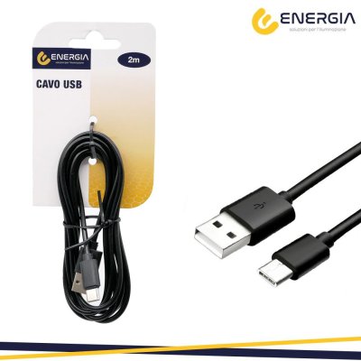 CAVO A USB-USB/C 2M NERO