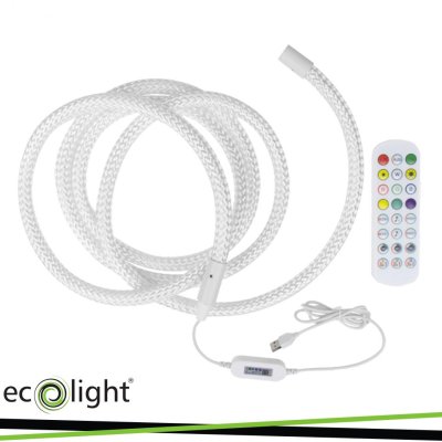 CORDA LED RGB 3MT CON TELECOMANDO 5V USB KIT PER TV