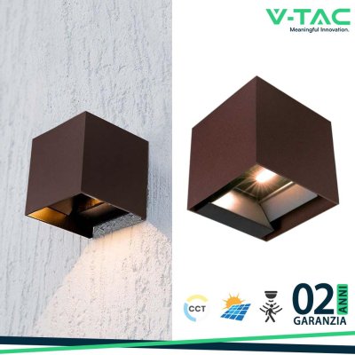 9W LED SOLAR WALL LIGHT CCT CORTEN PIR SENSOR BAY 2600MAH
