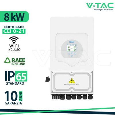 INVERTER DEYE MONOFASE IBRIDO  8KW ON/OFF GRID CEI-021 WIFI