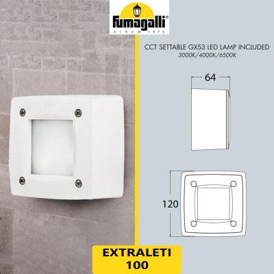 EXTRALETI 100 SQUARE BIANCO OPALE GX53 CCT EXTRALETI 100 SQUARE BIANCO OPALE GX53 CCT