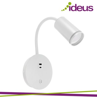 ZULA WALL GU10 BIANCO CON USB  A+C 2A