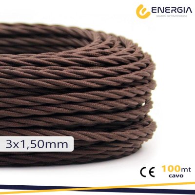 TRECCIA SETA MARRONE 3X1,5