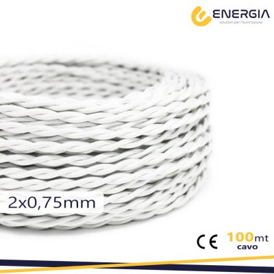 TRECCIA SETA BIANCA 2X0,75