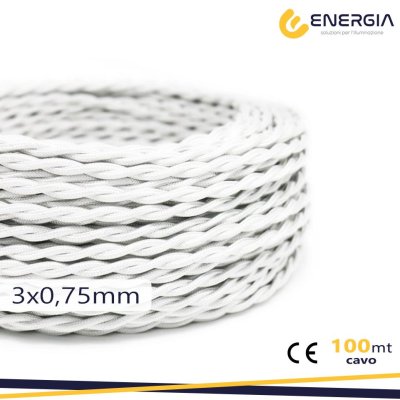 TRECCIA SETA BIANCA 3X0,75MM TRECCIA SETA BIANCA 3X0,75MM