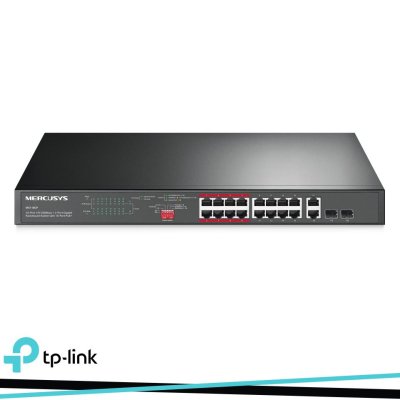16-PORT 10/100MBPS + 2-PORT GIGABIT RACKMOUNT SWITCH 16POE+
