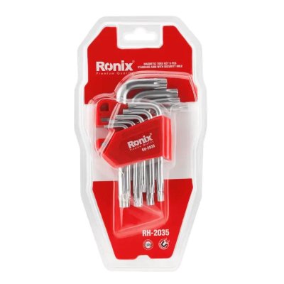 SET DI CHIAVI TORX MAGNETICHE  A BRACCIO CORTO (9 PEZZI)