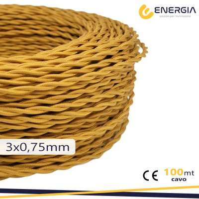 TRECCIA SETA 3X0,75MM ORO-FIENO