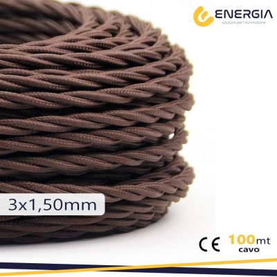 TRECCIA SETA 3X1,5MM MARRONE GB