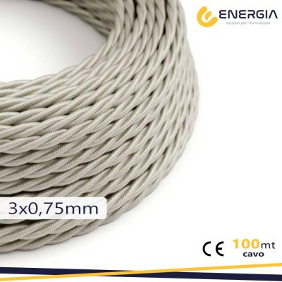 TRECCIA SETA 3X0,75MM AVORIO