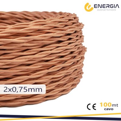 TRECCIA SETA 2X0,75MM RAME