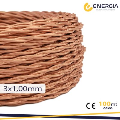 TRECCIA SETA 3X1MM RAME TRECCIA SETA 3X1MM RAME