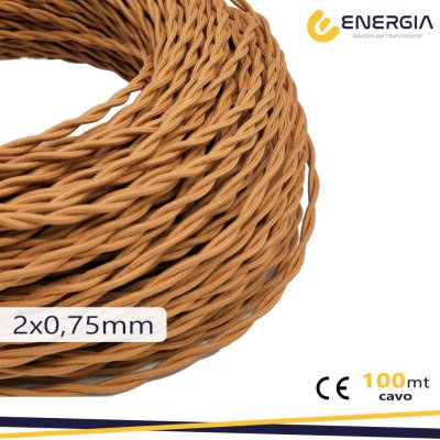 TRECCIA SETA 2X0,75MM TERRACOTTA