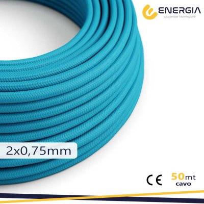 CAVO IN SETA 2X075MM TURCHESE