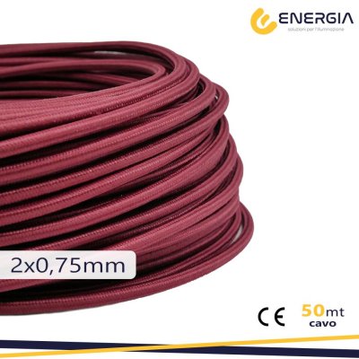 CAVO IN SETA 2X075MM VINO