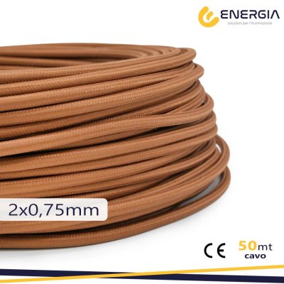 CAVO IN SETA 2X0,75MM COGNAC