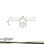 PROFILO BIANCO DA INCASSO GP02+ PARALUME SATINATO 2MT