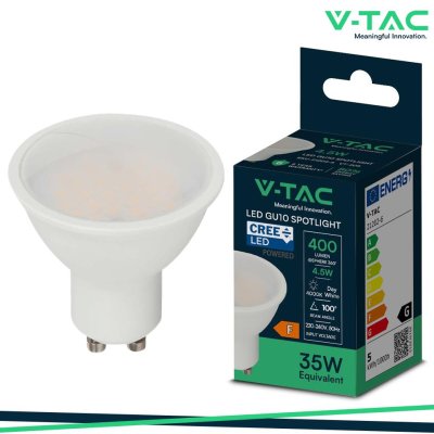 4.5W GU10 SMOOTH PLASTIC SPOTLIGHT WITH CREE CHIP 4000K 110