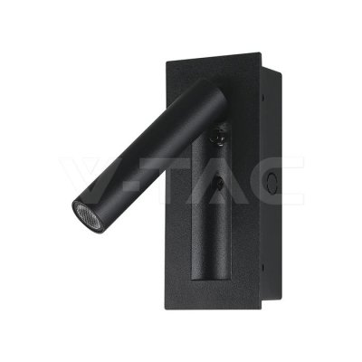 2W LED BEDSIDE LIGHT ALUMINUM+PC WITH CREE CHIP  3000K BLACK