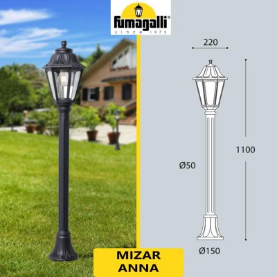 MIZAR/ANNA NERO TRASP PALETTO  110CM E27