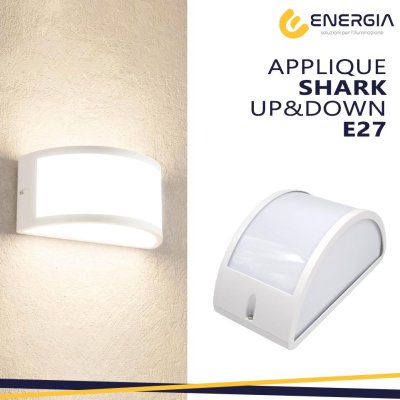 APPLIQUE SHARK IP54 E27 BIANCO