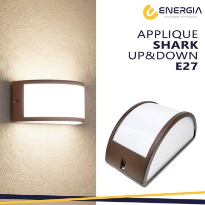 APPLIQUE SHARK IP54 E27 CORTEN
