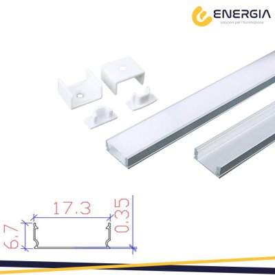 PROFILO IN ALLUMINIO 2000X17,3X6,7MM