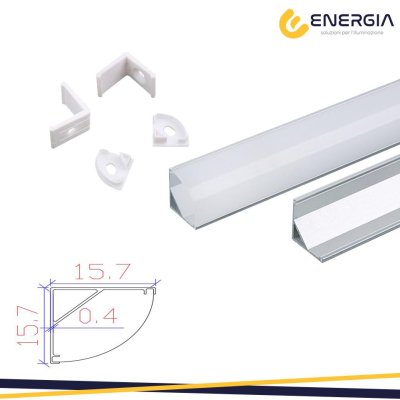 PROFILO IN ALLUMINIO 2000X15,7X15,7MM