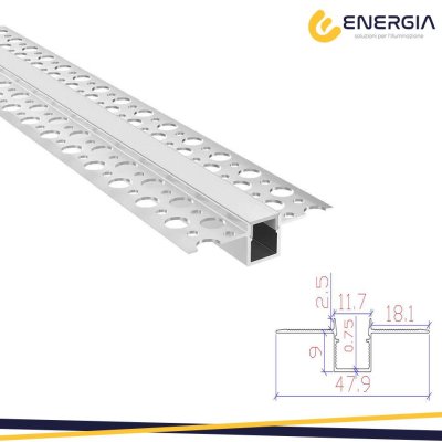 PROFILO IN ALLUMINIO 2000X11,7X9MM