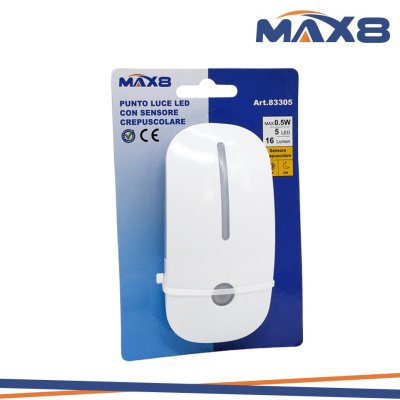 PUNTO LUCE LED CON SENSORE CREPUSCOLARE 0,5 WATT 4LED 6500K