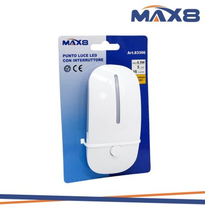 PUNTO LUCE LED CON INTERRUTTORE 0,5 WATT 5LED 6500K 16 LUMEN