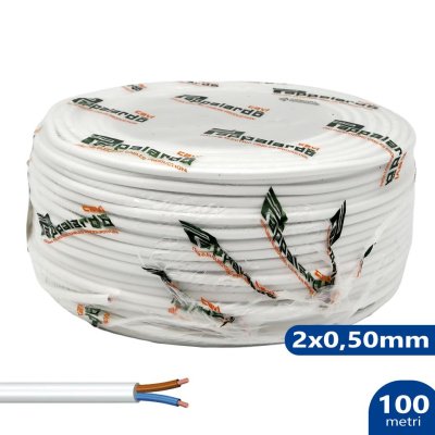 CAVO BIANCO H03VV 2X0,50 MM