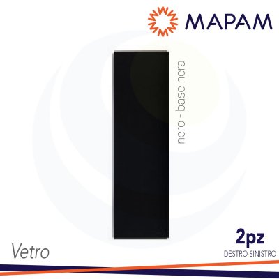 PLACCA DUE ELEMENTI VETRO ZEN BASE NERA - CONFEZIONE DA 2PZ