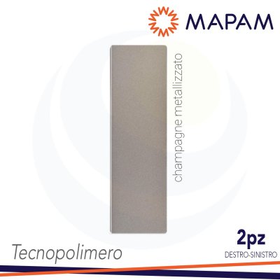 PLACCA DUE ELEMENTI TECNOPOLIMERO ZEN CHAMPAGNE METALLIZZATO - CONFEZIONE DA 2PZ