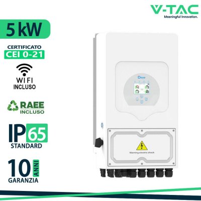 DEYE 5KW HYBRID INVERTER SINGLE PHASE 230VAC WITH 10YRS WARR