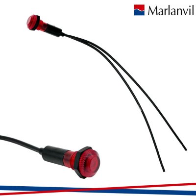SEGNALATORE CON DADO 10MM 12V  ROSSO