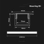 MOUNTING KIT WITH DIFFUSER FOR LED STRIP RECESSED 2000*12*10