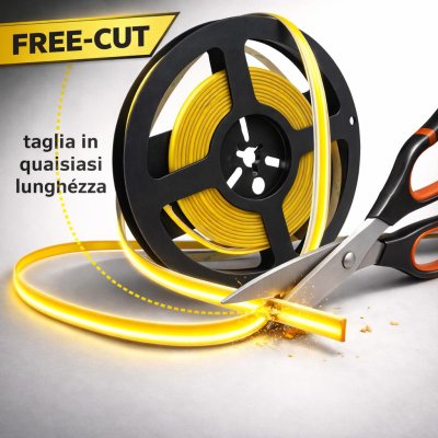STRISCIA LED COB 480 24V 9W/M  3000K IP20 TAGLIO LIBERO 5M