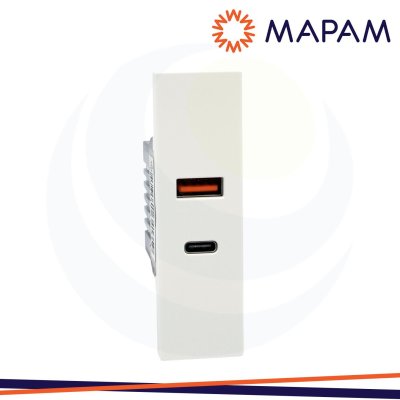 DOPPIA PRESA USB A+C BIANCO    LINEA ZEN