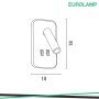 LAMPADA DA PARETE 11W+3W 3000K BIANCO