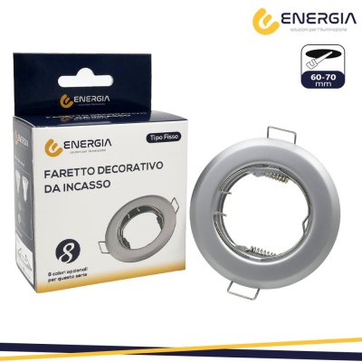FARETTO INCASSO GU10 CROMO OPACO FORO DA 60-70MM